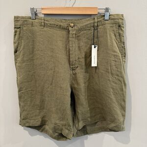 Taylor Stitch Men's Shorts The Easy Short Linen Olive Green NEW Sz 36 MSRP $98